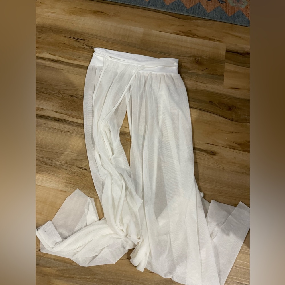 Gauzy slit beach pants